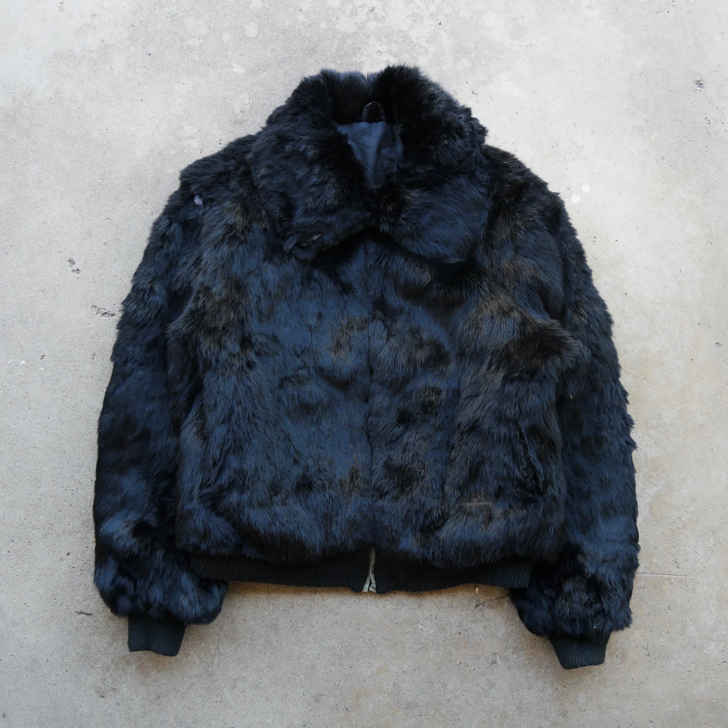 1970s - Black Rabbit Fur Jacket